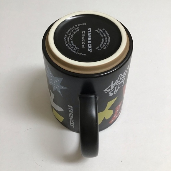 Starbucks Las Vegas Black Coffee Mug Tea Cup 12 oz Cards Blackjack Triple 7s - Picture 4 of 14